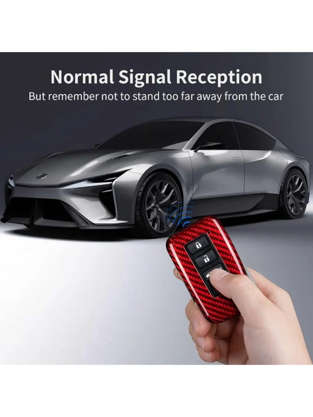 Real Glass Fiber Key Fob Cover for Lexus LX570 RX450 RX350 IS350 - Red Protector